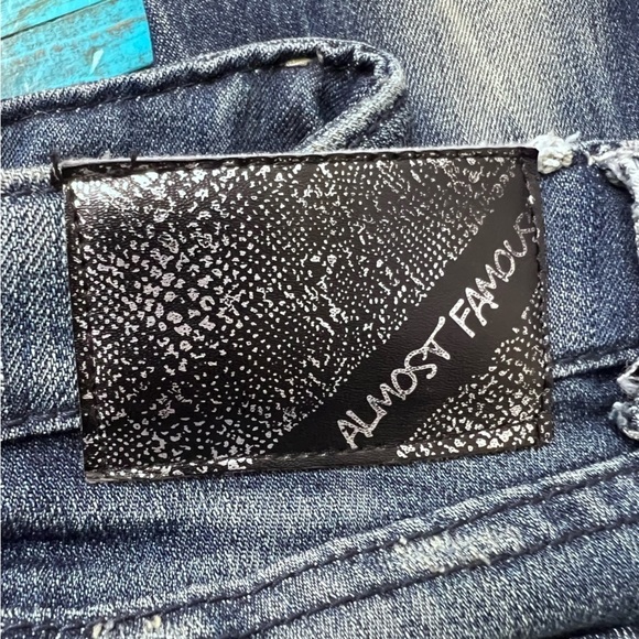 Y2K Almost Famous Distressed Skinny Moto Jeans Size 7 - Picture 8 of 13